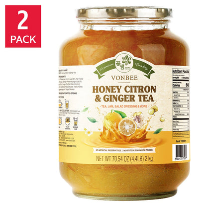 Vonbee honey citron and ginger tea 2-pack