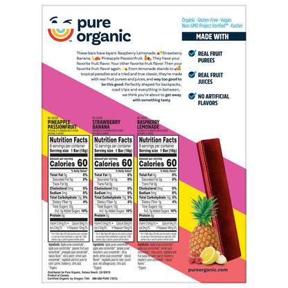 Pure Organic layered fruit bars Strawberry Banana