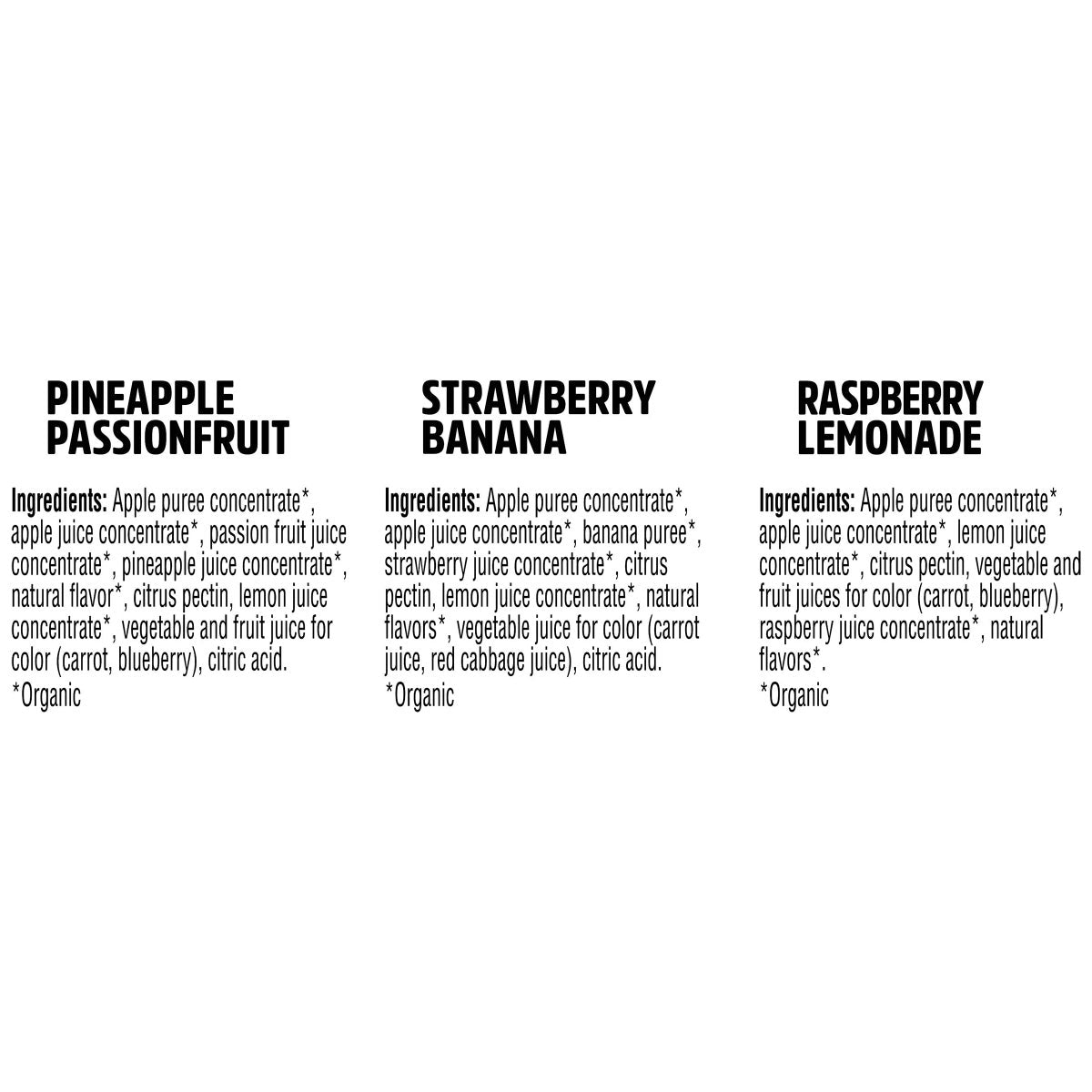 Pure Organic fruit bars assorted flavors display