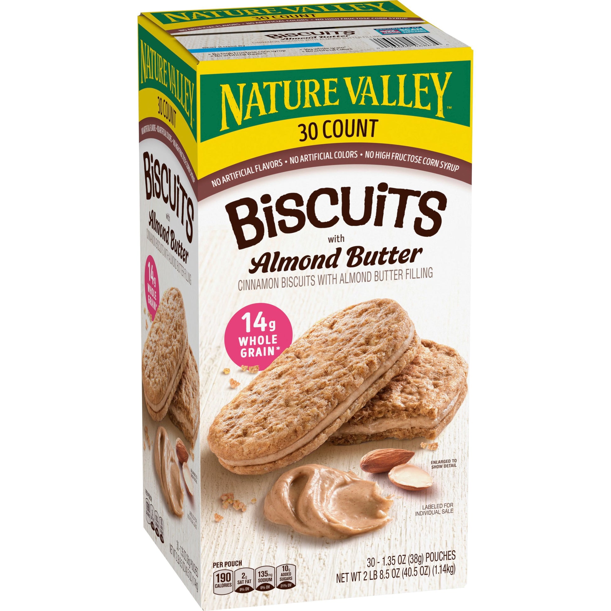 Nature Valley cinnamon biscuit sandwich with almond butter, 30 ct