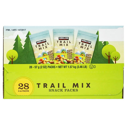 Kirkland Signature trail mix snack packs 28-count box