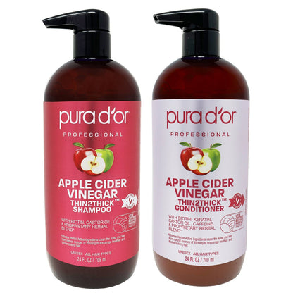 Pura d'or apple cider vinegar clarifying shampoo and conditioner duo