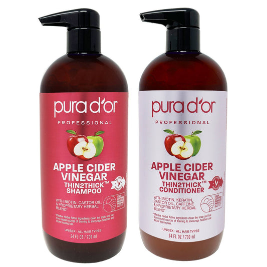 Pura d'or apple cider vinegar clarifying shampoo and conditioner duo