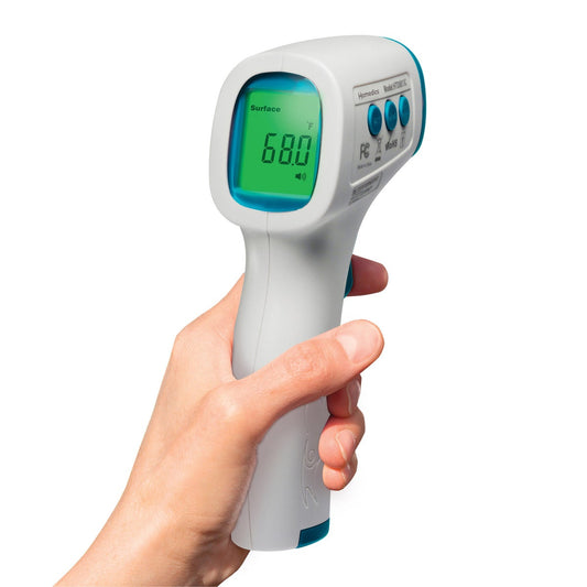 Homedics infrared thermometer with fever backlight display