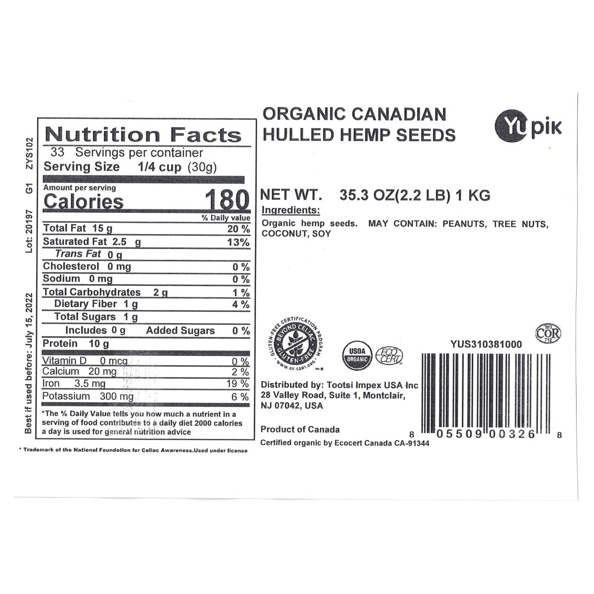 USDA organic hemp hearts pantry staple