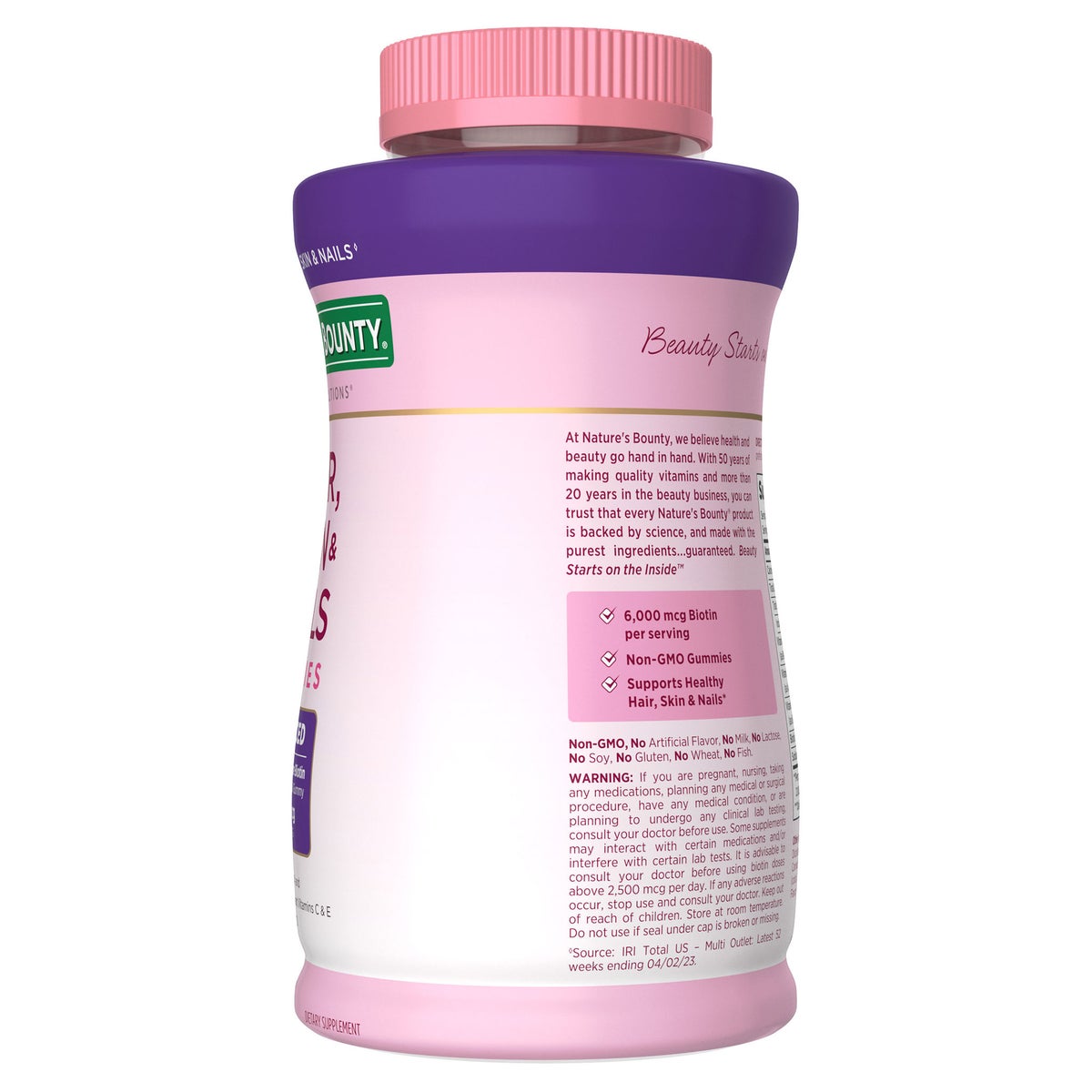 Nature's Bounty biotin supplement gummies front label