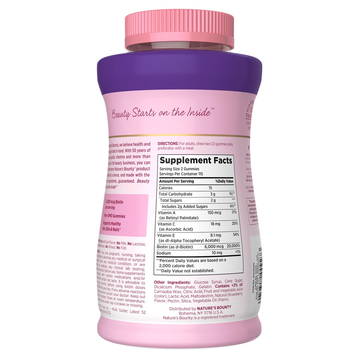 230-count beauty supplement gummies bottle