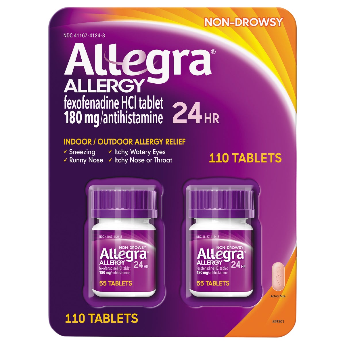 Allegra non-drowsy allergy tablets 110 count