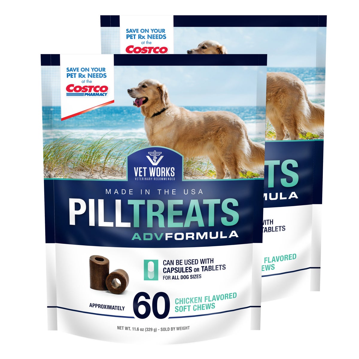 Vet Works chicken flavored pill treats soft chews