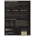 Serious Mass chocolate powder with 50g protein per serving