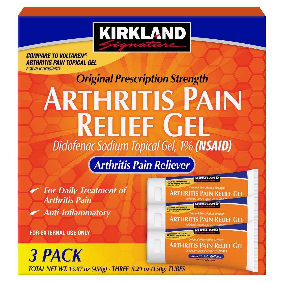 Kirkland Signature arthritis pain relief gel 1 percent