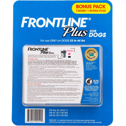 Frontline Plus dog flea and tick treatment 8-dose supply