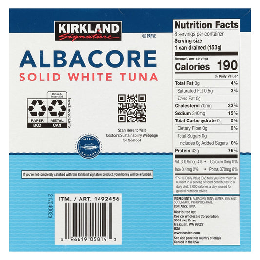 7 oz cans of Kirkland Signature wild caught tuna