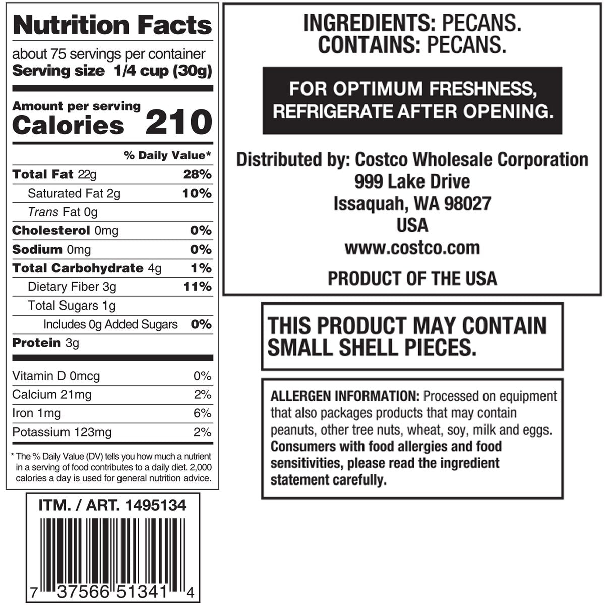 Kosher pecan pieces for baking and snacking
