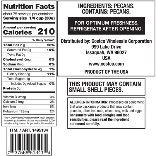Kosher pecan pieces for baking and snacking