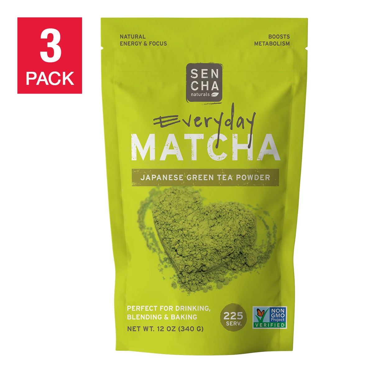 Sencha Naturals matcha green tea powder 3-pack