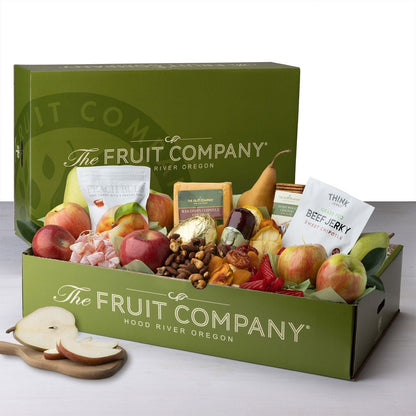 The Fruit Company gourmet gift box with fresh fruit and snacks