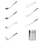 Durable All-Clad 8-piece utensil set for cooking