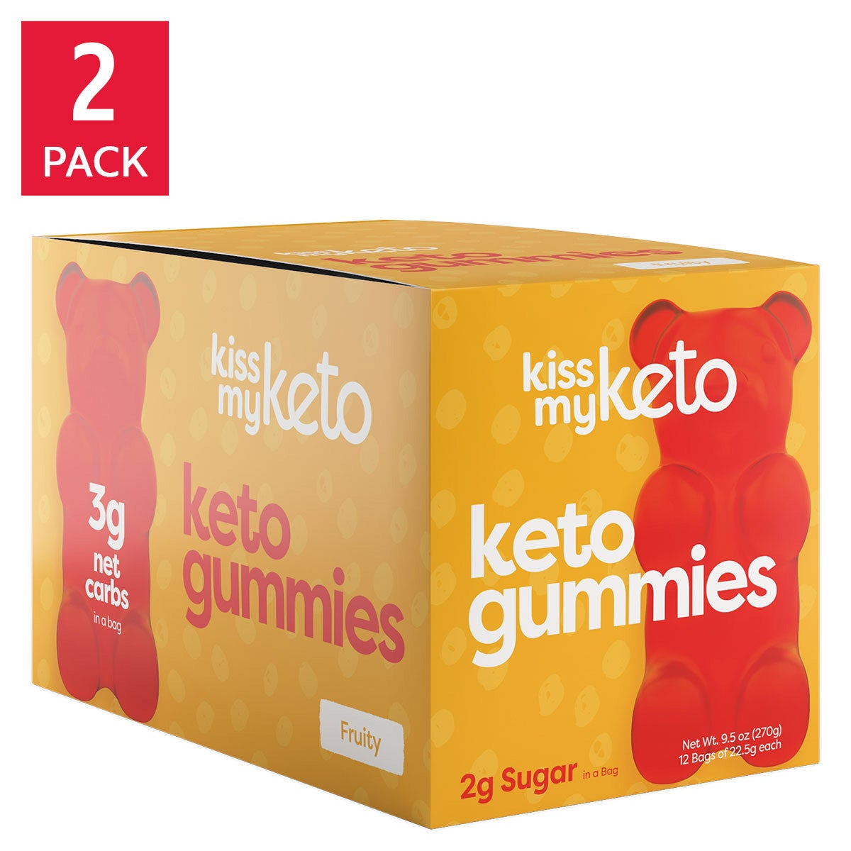 Kiss My Keto variety fruit gummies 12-count 2-pack