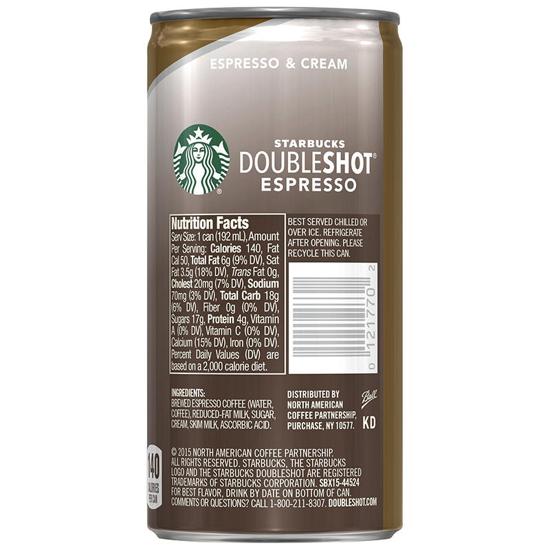 Starbucks Doubleshot coffee can close-up