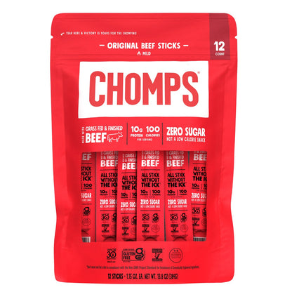 Chomps Original mild beef sticks 12 count pack