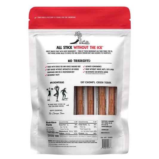 Individually wrapped Chomps beef sticks snack