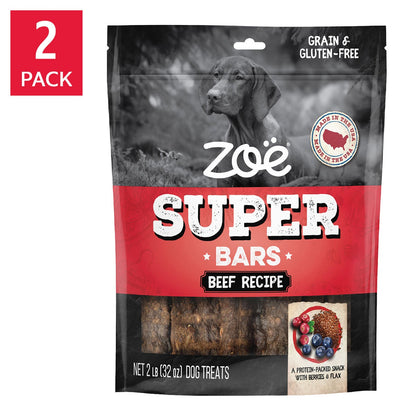 Zoe Super Bars beef recipe dog treats 2 lb bags
