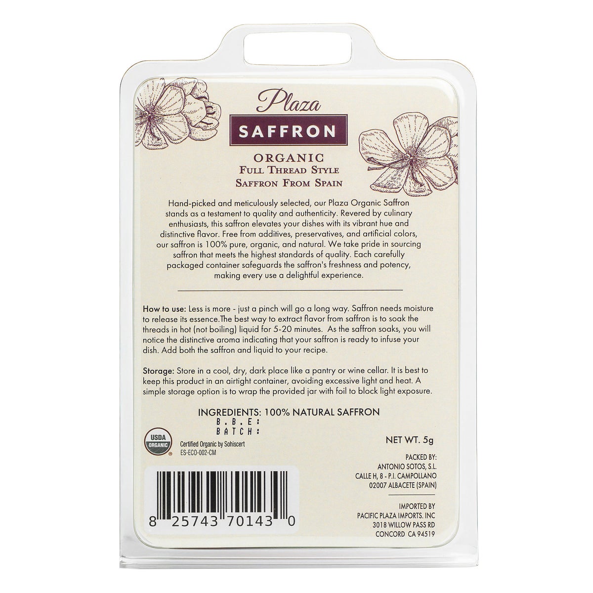 Additive-free Spanish saffron pantry ingredient