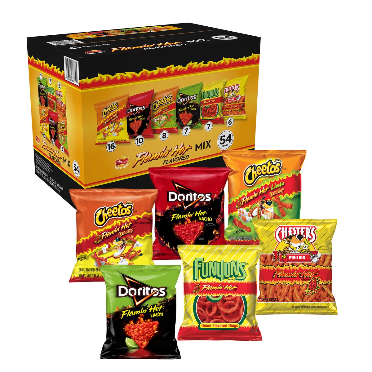 Frito-Lay Flamin' Hot Mix 54-count variety pack box