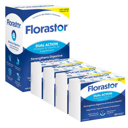 Florastor 4-box probiotic supplement package