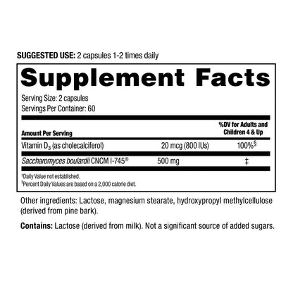 Florastor probiotic with 20 mcg Vitamin D3