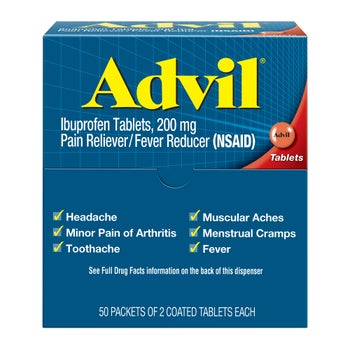 Advil Ibuprofen 200mg coated tablets 50 packets