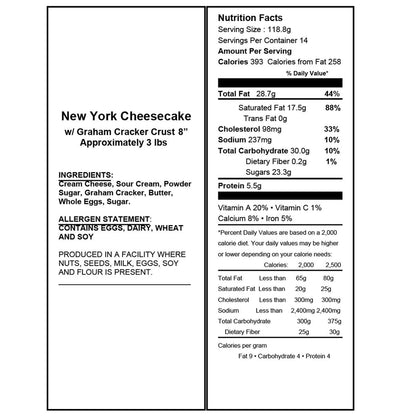 Classic New York cheesecake 2-pack bakery dessert