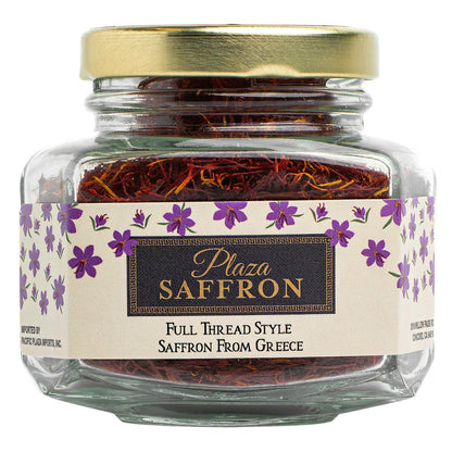 Greek saffron threads in premium jar