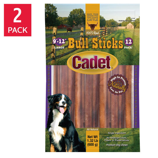 Cadet Bull Stick Variety 9-12 inch 2-pack dog treats
