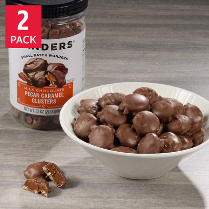 Sanders milk chocolate pecan caramel clusters 32 oz 2-pack