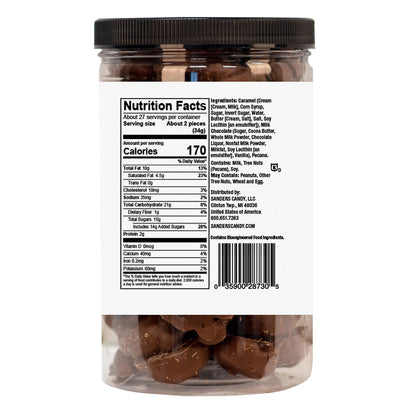 Sanders chocolate pecan caramel candy clusters package