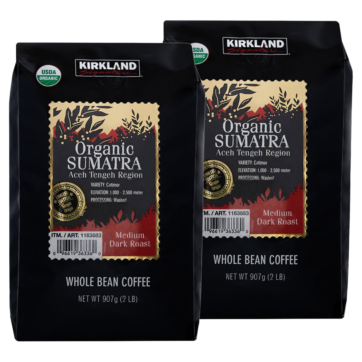 Kirkland Signature medium-dark roast organic coffee bags
