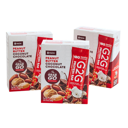 G2G peanut butter coconut chocolate protein bars 24-count