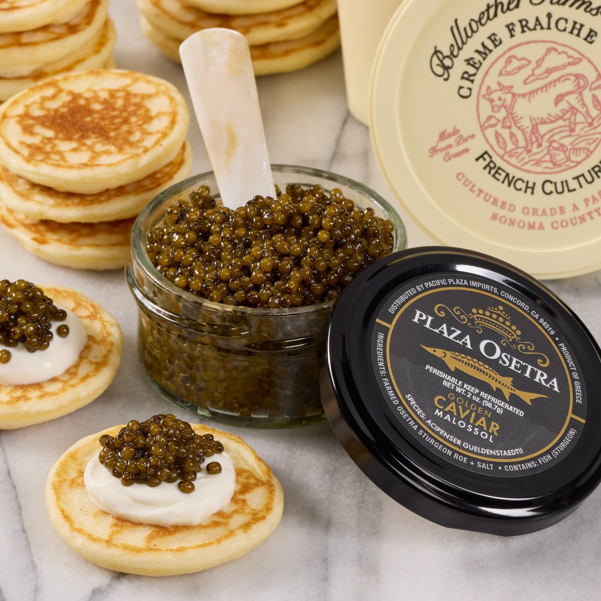 Amber to gold caviar pearls in gift set