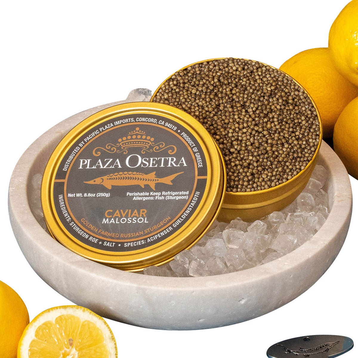 Plaza Golden Osetra caviar serving tin