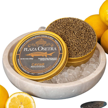 Plaza Golden Osetra caviar serving tin