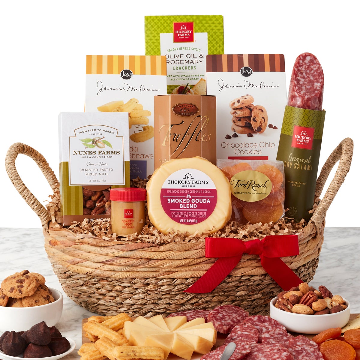 Hickory Farms sweet and savory snacks gift basket