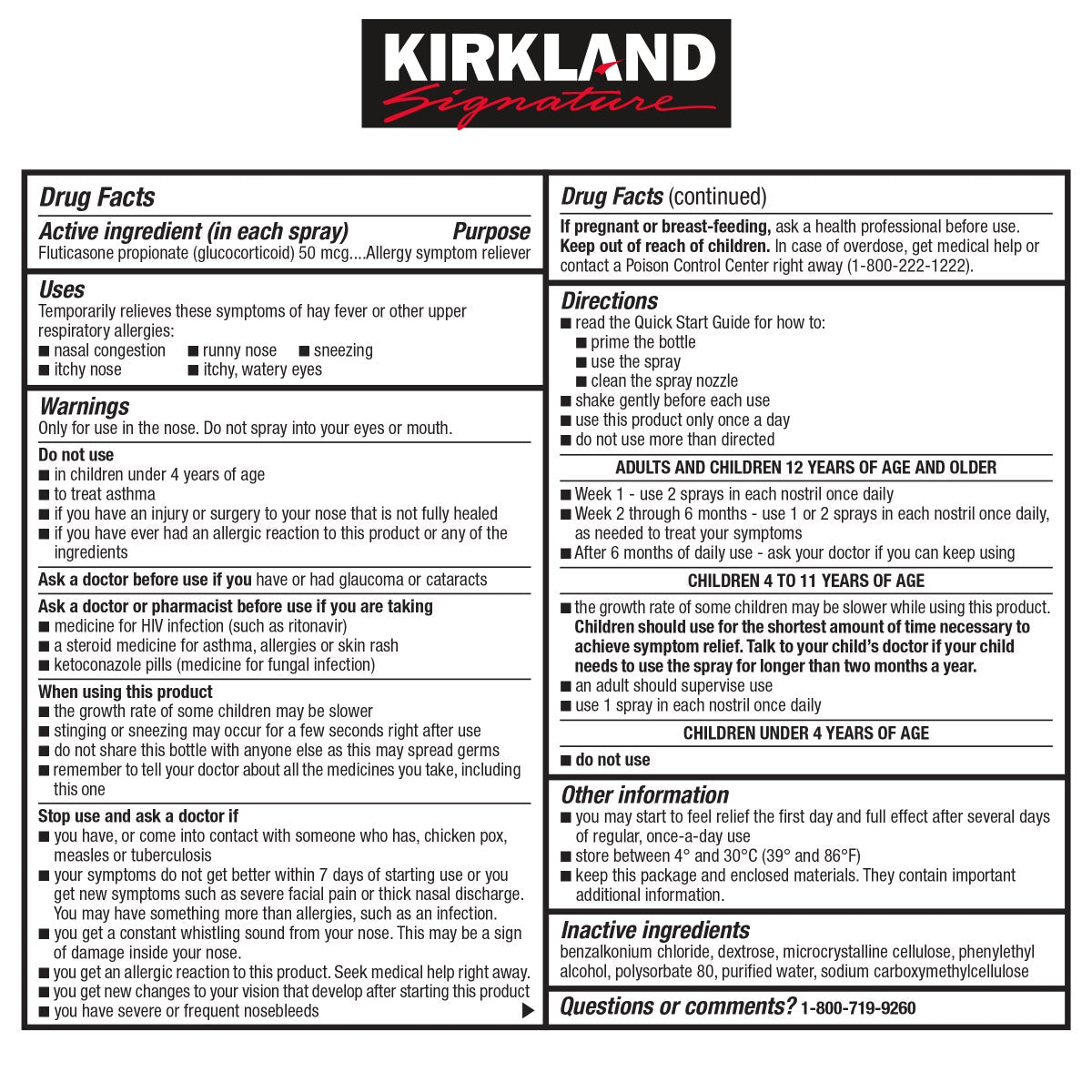 Kirkland Signature Aller-Flo non-drowsy allergy relief spray