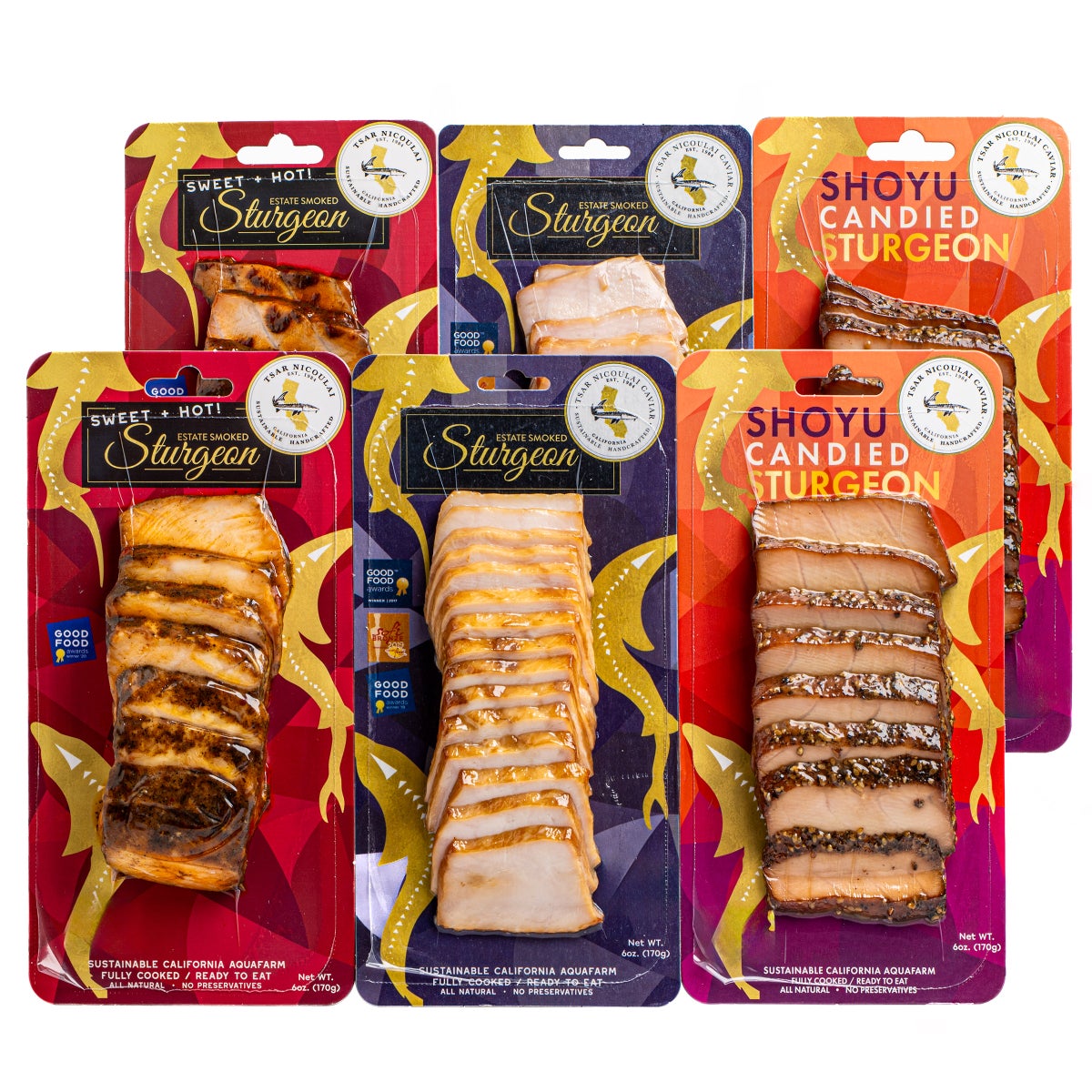 Tsar Nicoulai Estate smoked sturgeon 6 oz portions