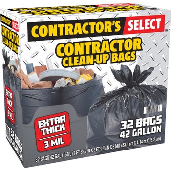Contractor's Select extra thick black 42-gallon contractor bags 32-count