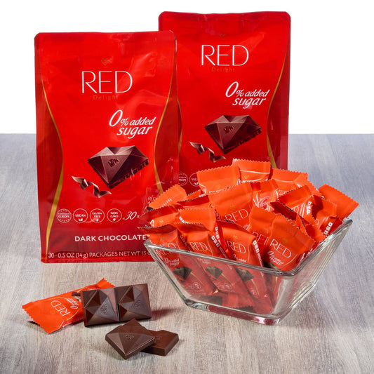 RED Delight vegan dark chocolate snack bars 2-pack
