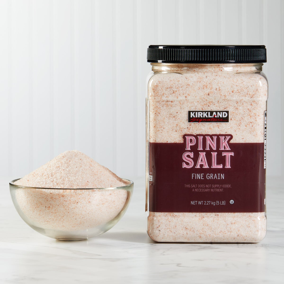 Kirkland Signature kosher pink salt label