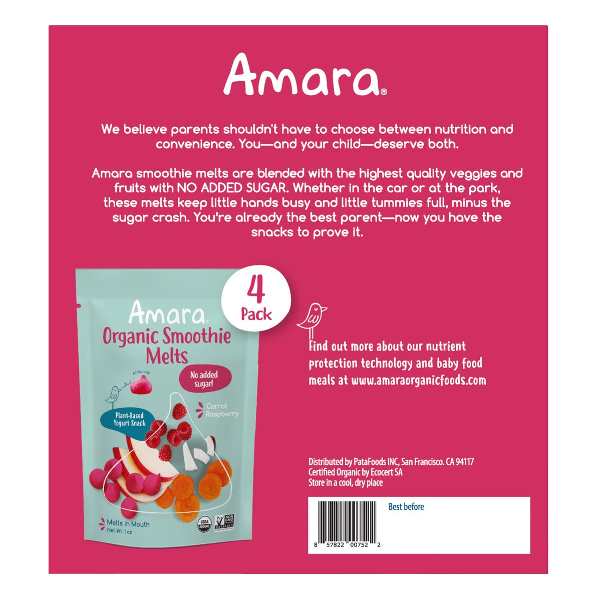 Amara baby snack melts 4 bag pack