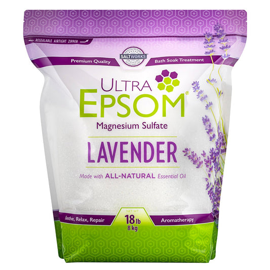 Saltworks lavender Epsom bath salts 18 lb bag